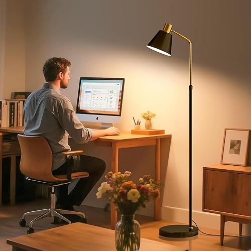 Miniatura 4 de Lámparas de pie vintage negras regulables para sala de estar, sofá, esquina, dormitorio, mesita de noche, oficina, luces de lectura altas ajustables