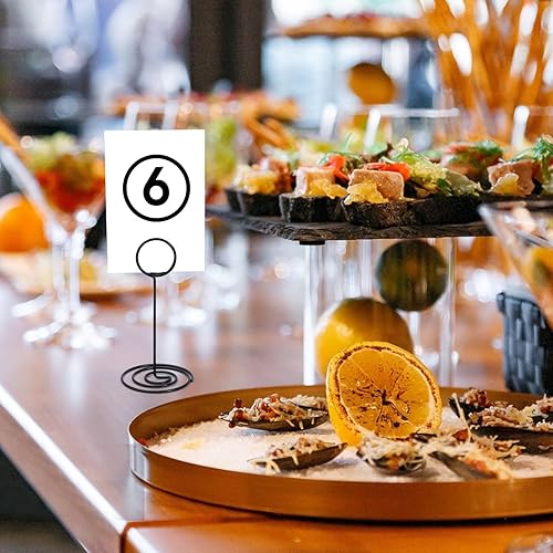 Miniatura 8 de Soportes para números de mesa, 40 paquetes de 3.35 pulgadas, soporte para números de mesa, soportes para tarjetas, soporte de fotos, soporte de