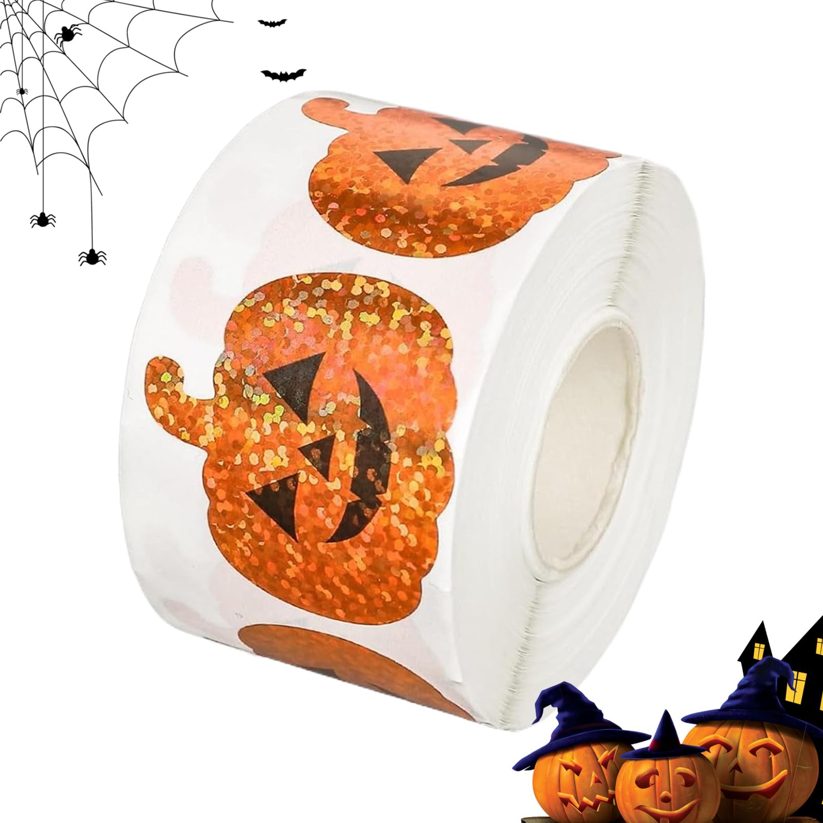 Naklejki Halloween Halloween Naklejki w Rolce z Dynią | 500 Sztuk Materialow Plastycznych Na Halloween Dla Dzieci I Mlodziezy Do Zabaw Kreatywnych Gier Klasowych Oraz Rzezbi
