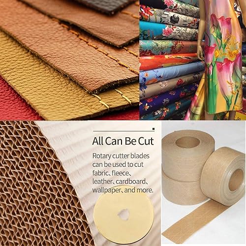 Miniatura 4 de AUTOTOOLHOME Cuchillas giratorias de titanio de 2.362in, paquete de 10 unidades de repuesto para acolchados, álbumes de recortes, costura,