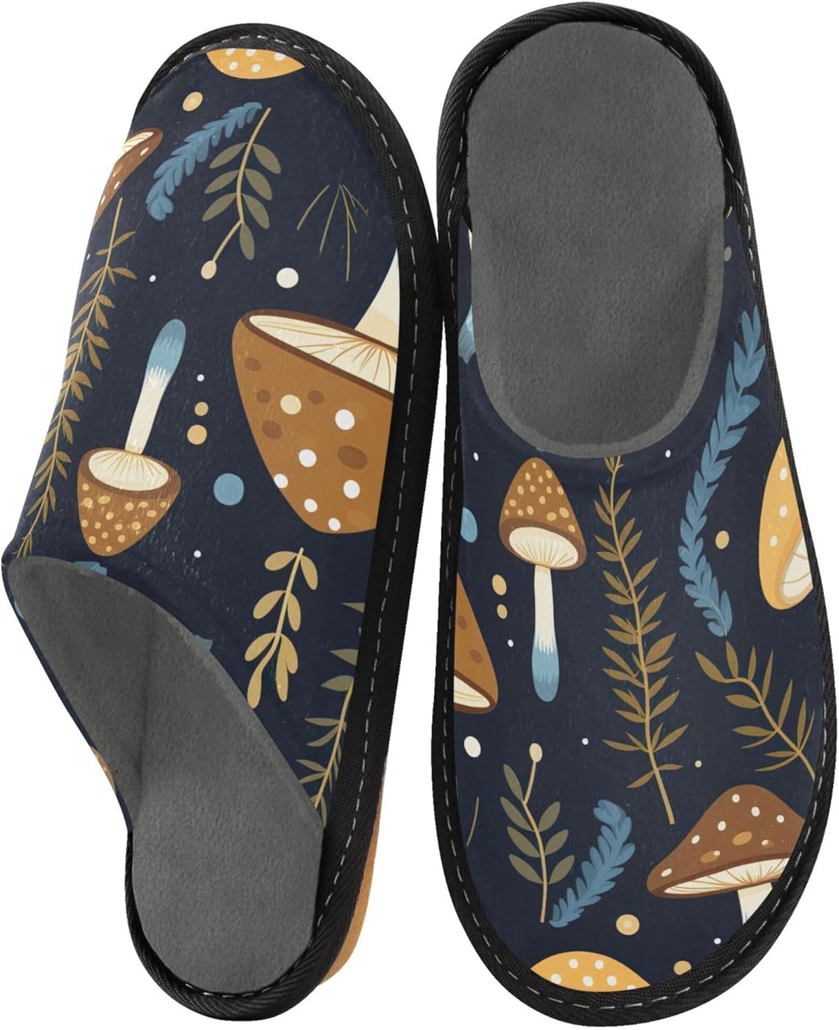 Mushroom House Slippers – Cozy Fuzzy Slippers for Guests, Washable & Disposable, Perfect for Shoeless Home, Spa & Hotel Use A111497