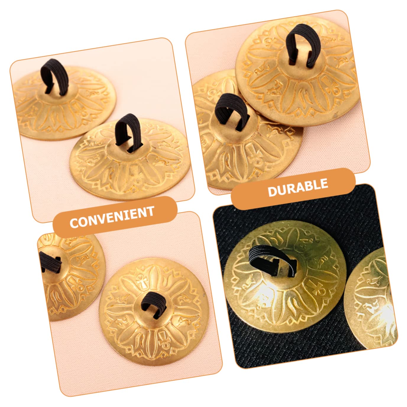 Milisten 1 Par Mini Platillo De Dedo Instrumento Musical De Percusión Platillos De Pulgar Danza Del Vientre Instrumento De Percusión De Dedo Platillos De Dedo India Adulto Cobre Niño