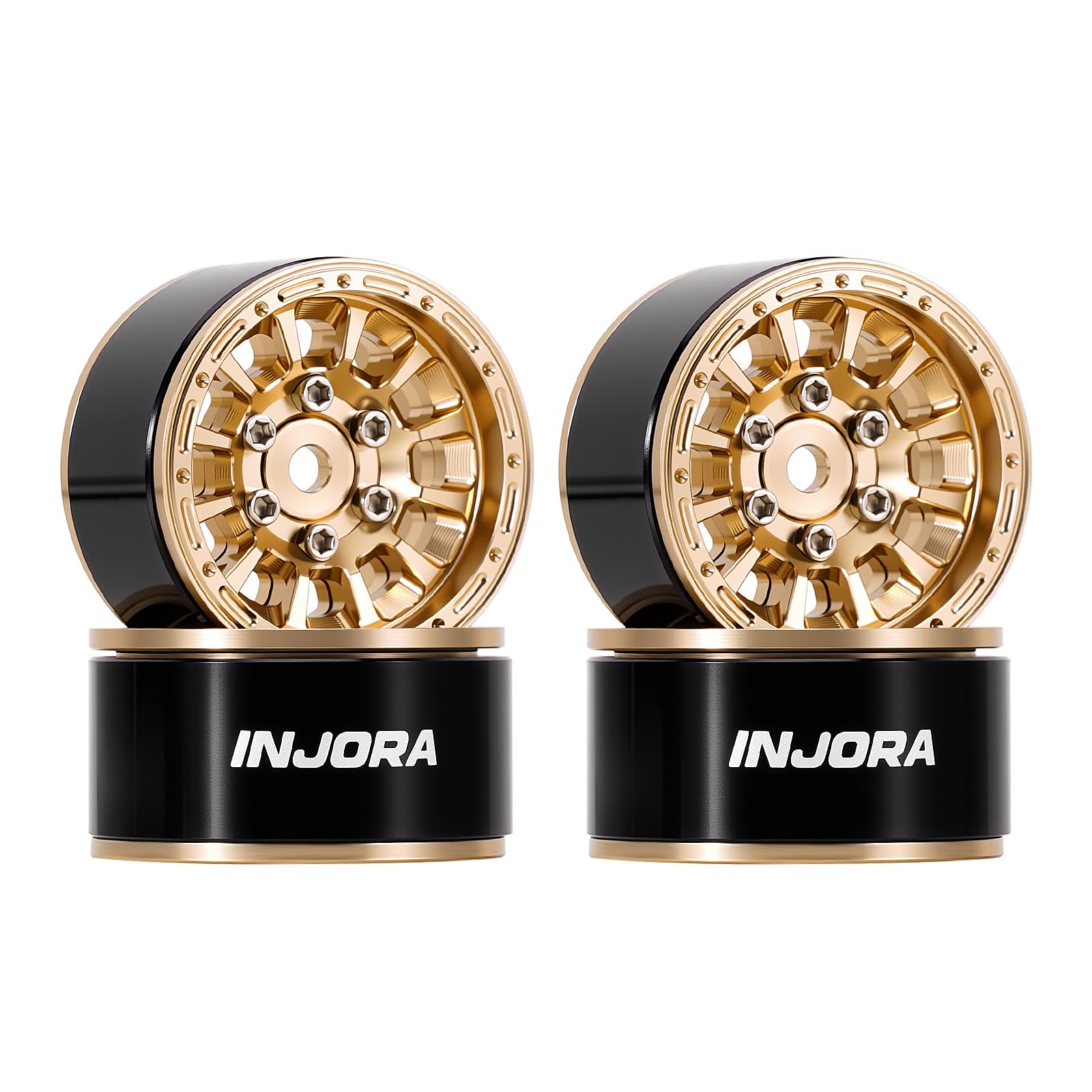 INJORA 1.0" Beadlock Wheels 0mm Offset for 1/18 1/24 RC Crawler