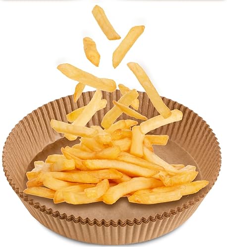 250 forros redondos para freidora de aire de 7.9 pulgadas, desechables para panaderos caseros, papel de aceite de silicona grueso, soporta hasta 450
