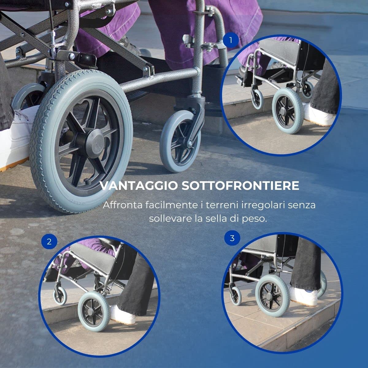 Mobiclinic, Sedia a rotelle, Museo, Di transito, Pieghevole, Alluminio, Freno sulle maniglie, Ortopedica, Poggiapiedi, Braccioli, Per anziani e disabili, Marcatura ce, Ultraleggera, Nero