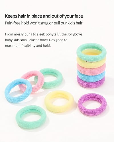 Miniatura 4 de Jollybows 300 ligas elásticas para el pelo de bebé, accesorios para el cabello para niñas, bandas pequeñas de nailon para el pelo para niños