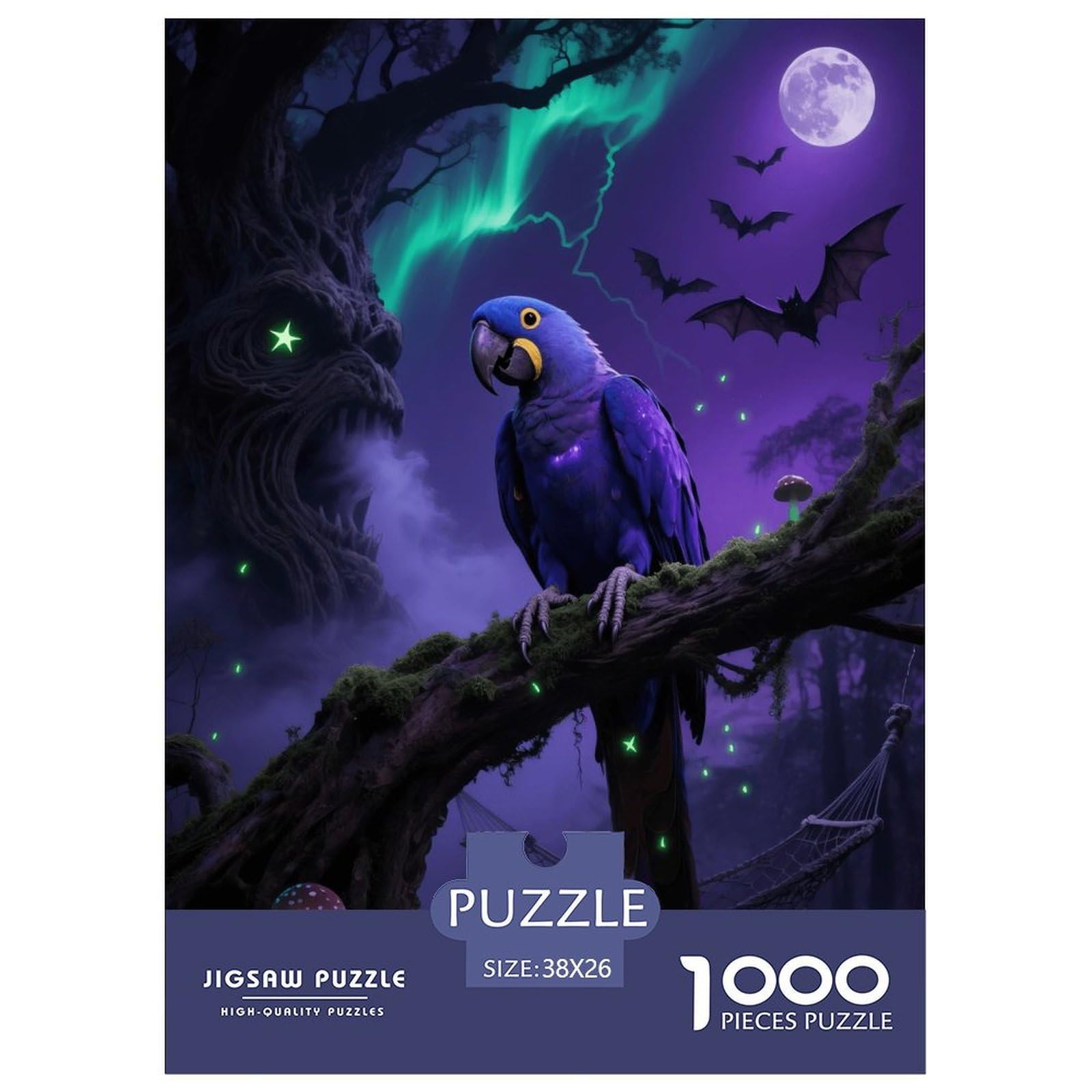 1000 Piece Macaw Jigsaw Puzzle for Adults - Family Fun, Family Happy Game, Dark Forest Puzzle, Home Decoration Birthday Gifts 38x26cm/1000pcs