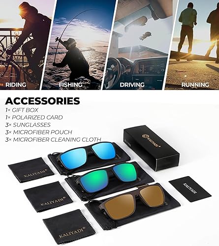 Miniatura 49 de Kaliyadi - Lentes de sol polarizados para hombre, ligeros, con protección ultravioleta, para conducir, pescar y jugar golf