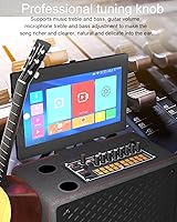 Vista 4 de Máquina de karaoke para adultos con pantalla de letras + 2 micrófonos inalámbricos, sistemas de karaoke con ajustes de graves/agudos, pantalla