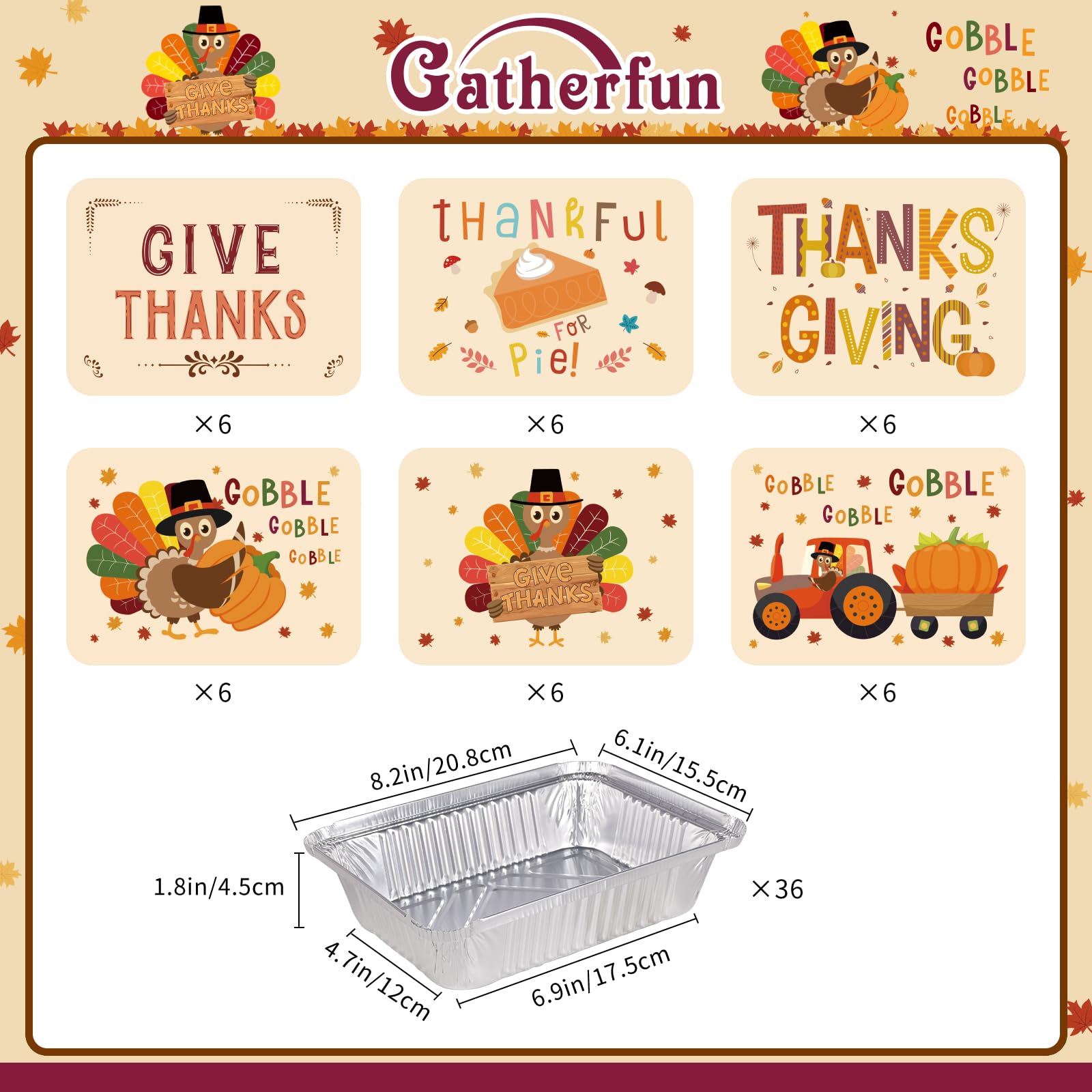 Thanksgiving Leftover Containers - 36 Pack -2