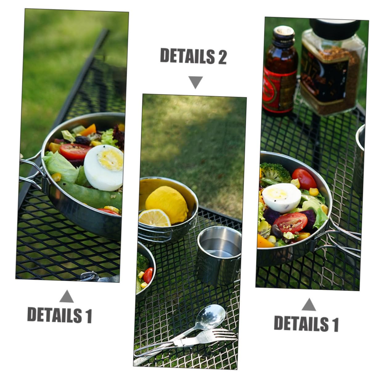 Toddmomy 5pezzi Ciotola Rotonda in Acciaio Inox per Campeggio Picnic e Barbecue Set di Stoviglie da Esterni Utensile da Cucina Durevole e Facile da Pulire