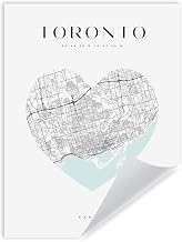 GP TONER Picture Poster Toronto Poster Heart Style Wall Decoration Modern Wall Art Poster Design 30 x 40 cm without Frame