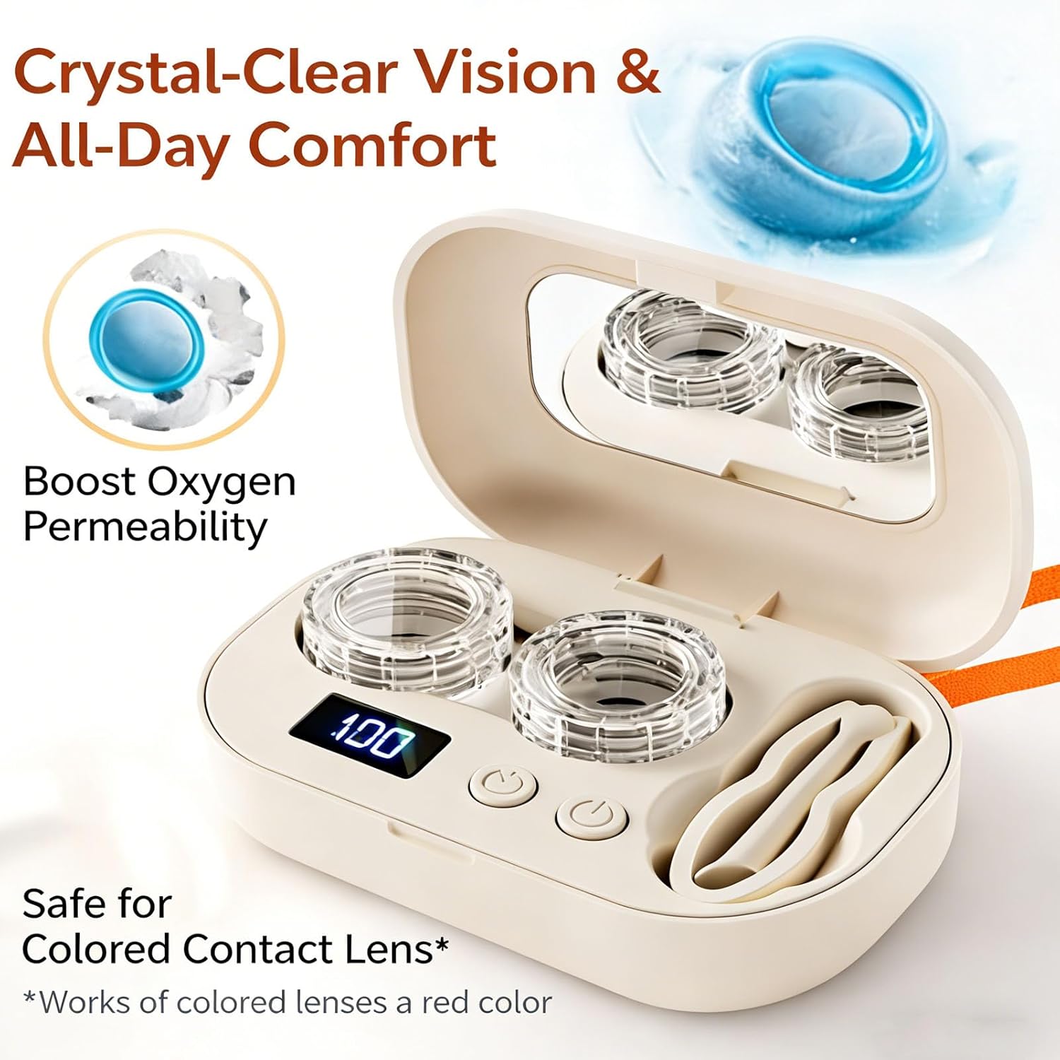 Contact Lens Cleaner Case-Deep Cleaning, Contact Lense Case, Portable Contact Lens Cleaner for Home & Sports (Skin, 2pcs)
