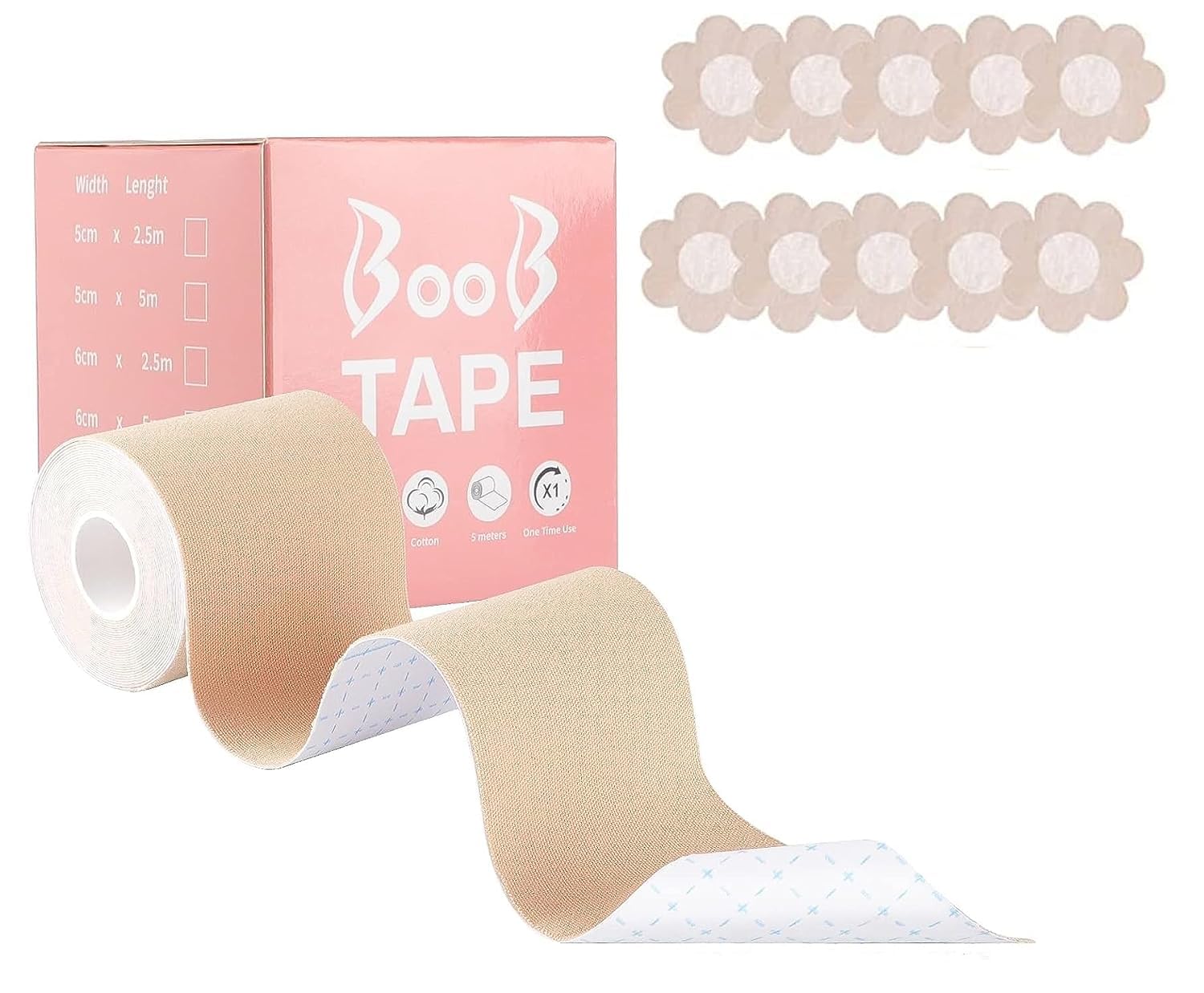 Boob Tape Kit 1 Pack, Breast Tape Lift Breathable Boobytape (Skin Friendly), Bra Tape, Nipple Tape for Large Breasts, Beige, Beige, 1 Pack-picture-22