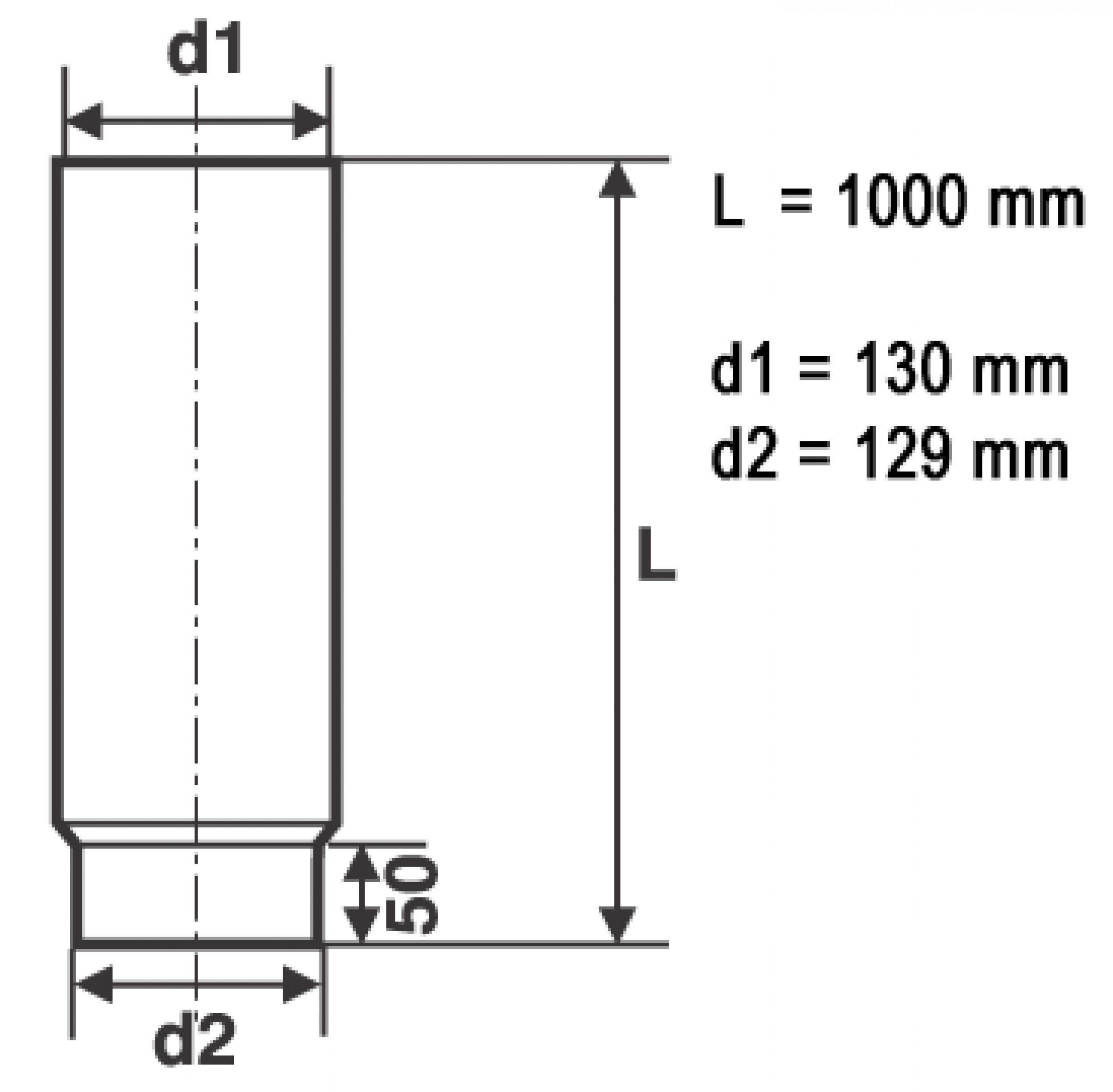 raik Rauchrohr Ofenrohr 130 mm Durchmesser 1000 mm Länge Materialstärke 2 mm legierter Stahl Senotherm-Beschichtung eingebrannt gussgrau Made in EU bis 600°C