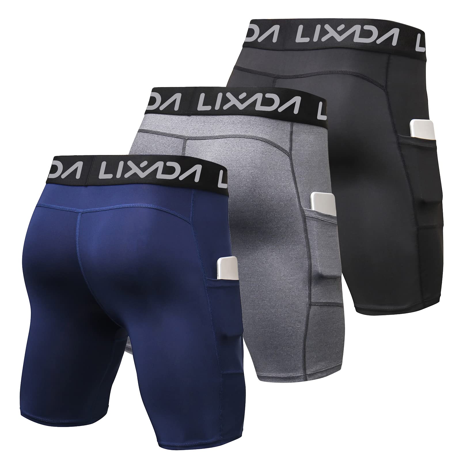 Lixada 3PCS Shorts de Cyclisme Homme, Shorts de, sous-vêtements entraînement Actifs