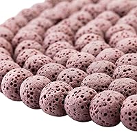 Vista 3 de rockcloud Cuentas redondas sueltas de piedra de lava de 0.35 pulgadas (0.315 in) para hacer joyas, accesorios