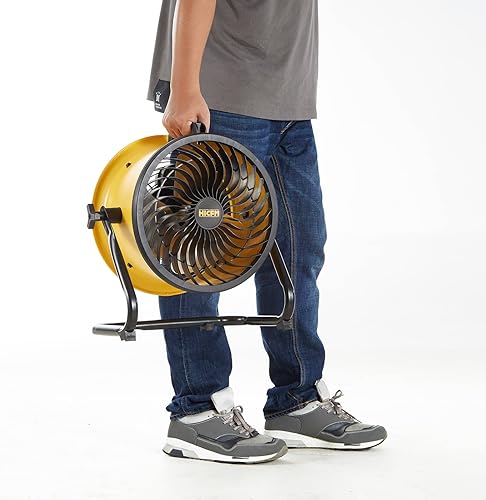 Miniatura 7 de HiCFM Ventilador de circulación de aire de tambor de alta velocidad de 10 pulgadas, 1000 CFM, gran flujo de aire Turbo Shop con cabezal giratorio de