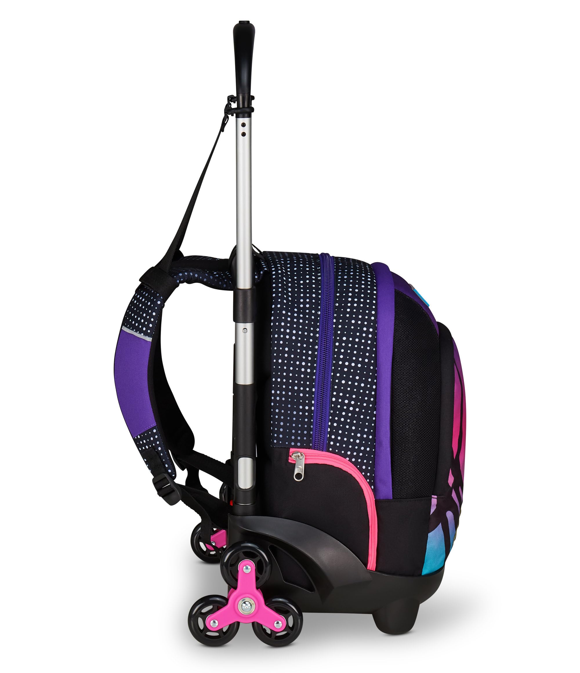 Seven Trolley Scuola Flex 3 Ruote, Fucsia, Zaino Con Carrello Sganciabile Da 31 Litri, Con Tasca PC, Tasca Borraccia, Multiuso, Maneggevole e Confortevole, Scuole Medie e Superiori, Ragazza | Zaino Con Carrello Sganciabile, Tasca PC, Tasca Borraccia, Mult
