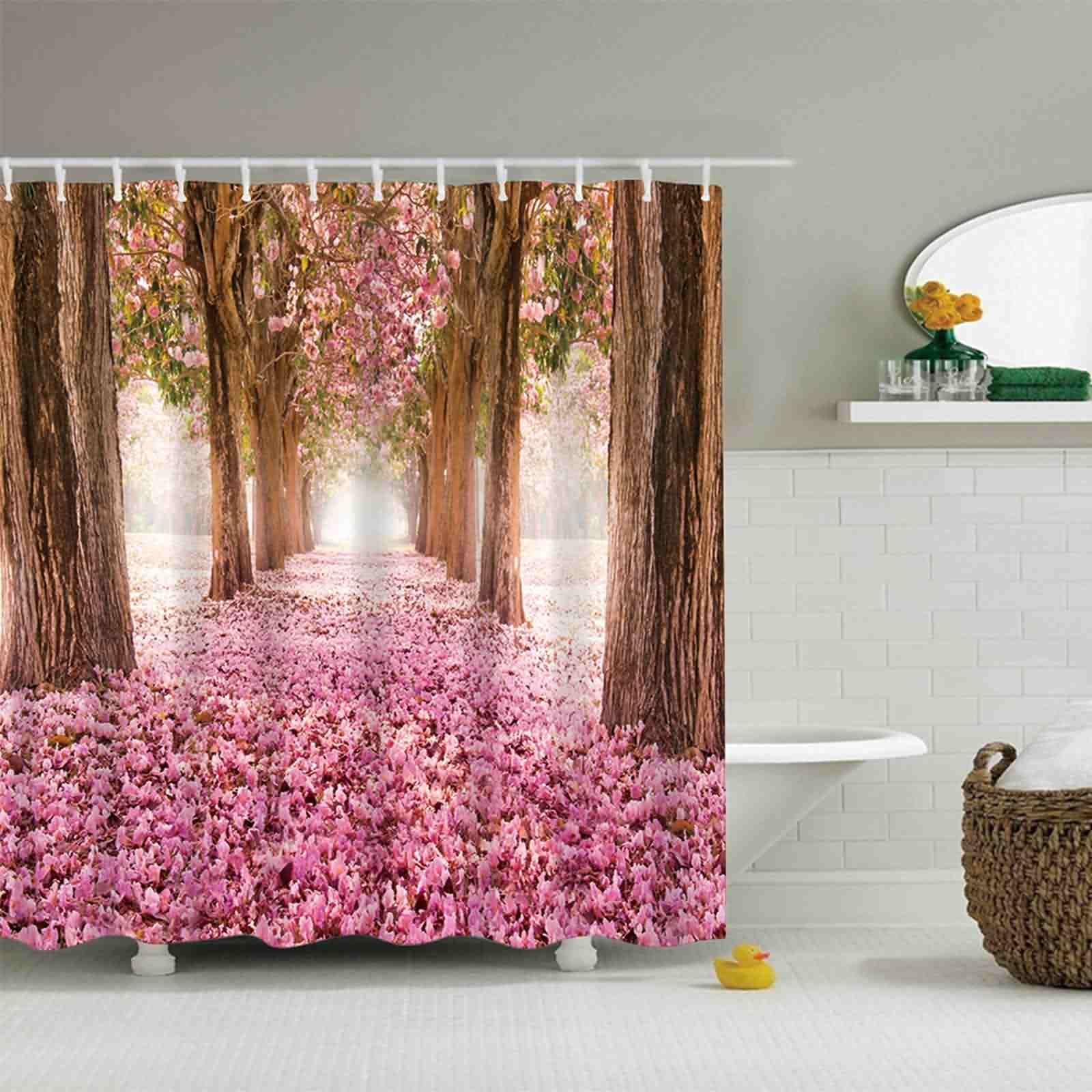 Rideau douche industrielle fleuri pour une salle de bain zen et propre