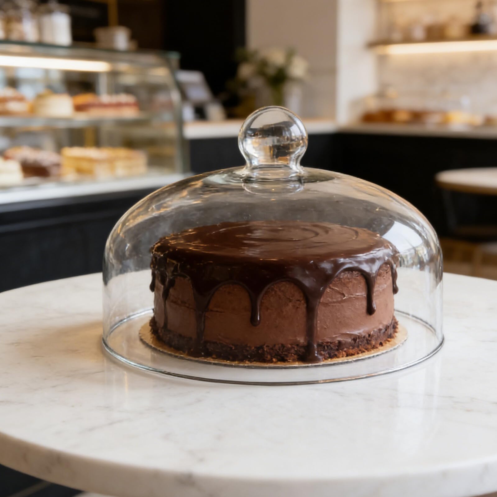 Cubierta de cristal para tartas de 30 cm, de grado alimenticio con tapa para protección de alimentos en casa