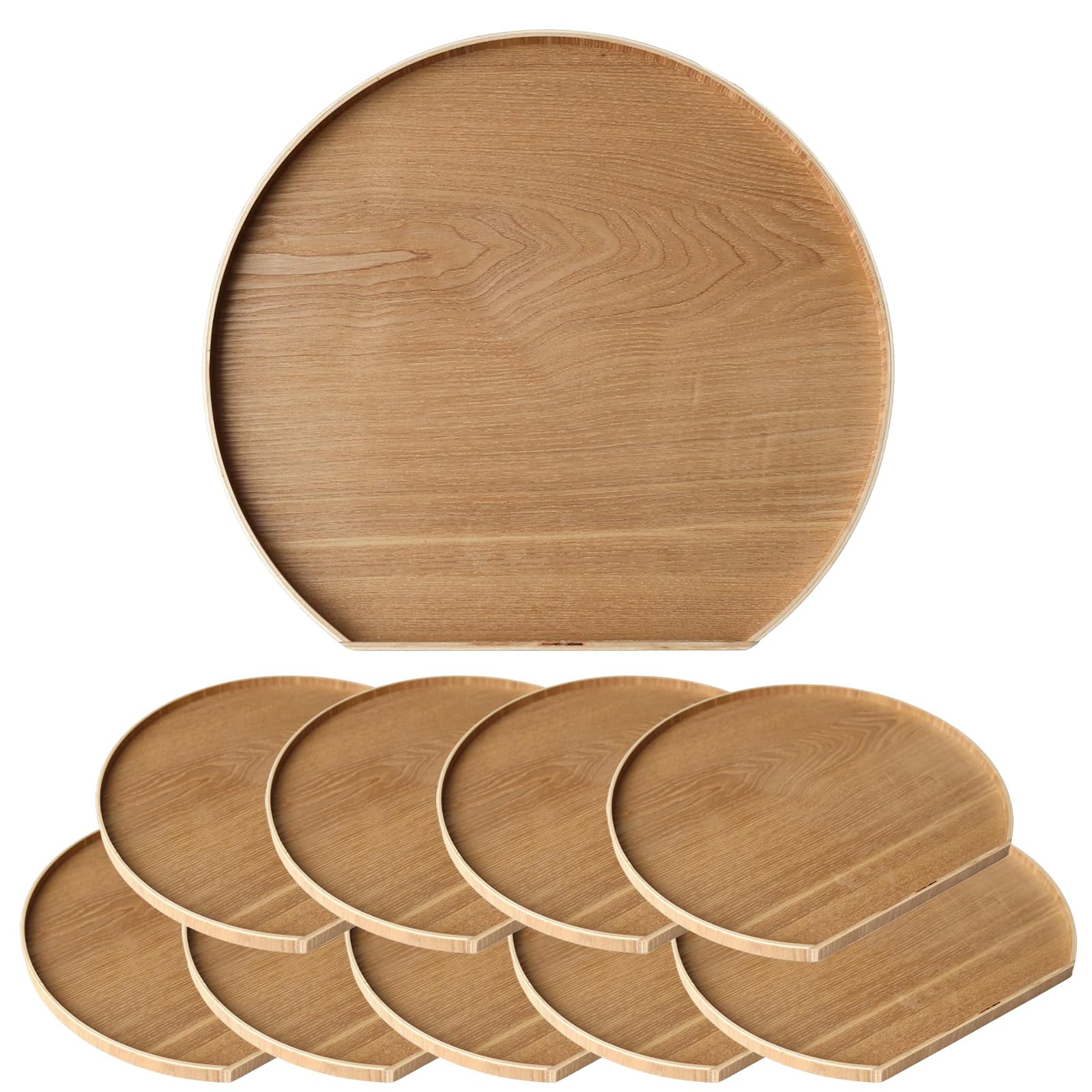 Amazon｜ザッカLab. まとめ買い 天然木 半月盆 36cm ナチュラル 10枚