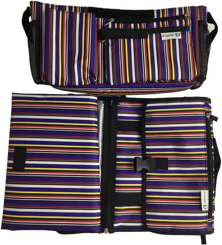 Aohayo Baby Diaper Changing Pad Portable Comfortable Waterproof Wipeable with Stroller Organizer Bag Kit with Detachable Pad and Built in Head Cushion for Baby Newborn Infant (Purple)