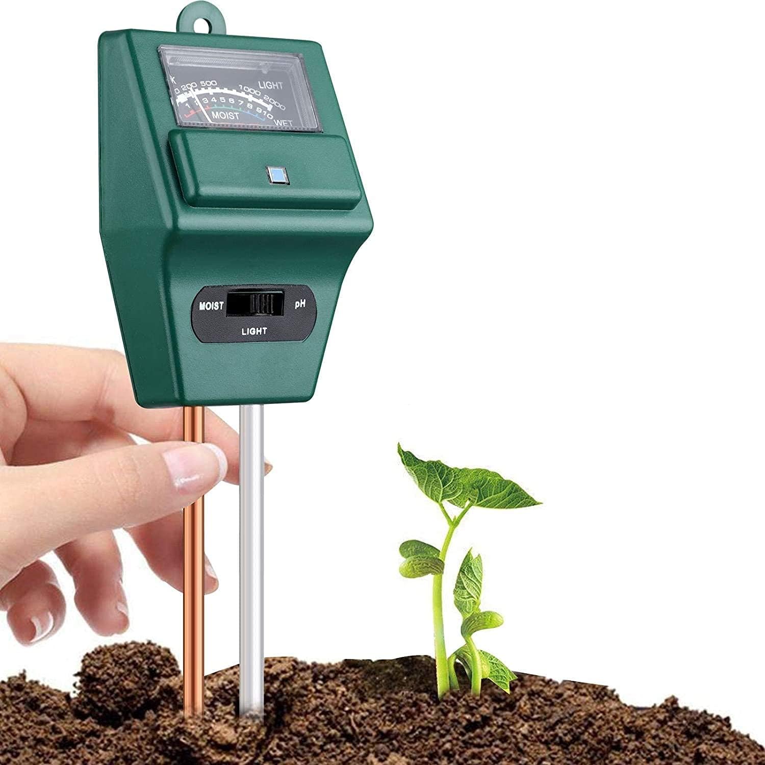 3-in-1 Soil Moisture Sensor, Soil pH Meter & Sunlight Tester, Professional Soil Testing Kit for Agriculture, Garden, Farm & Lawn – Moisture Meter, Soil Testing Machine & Plant Care Tool