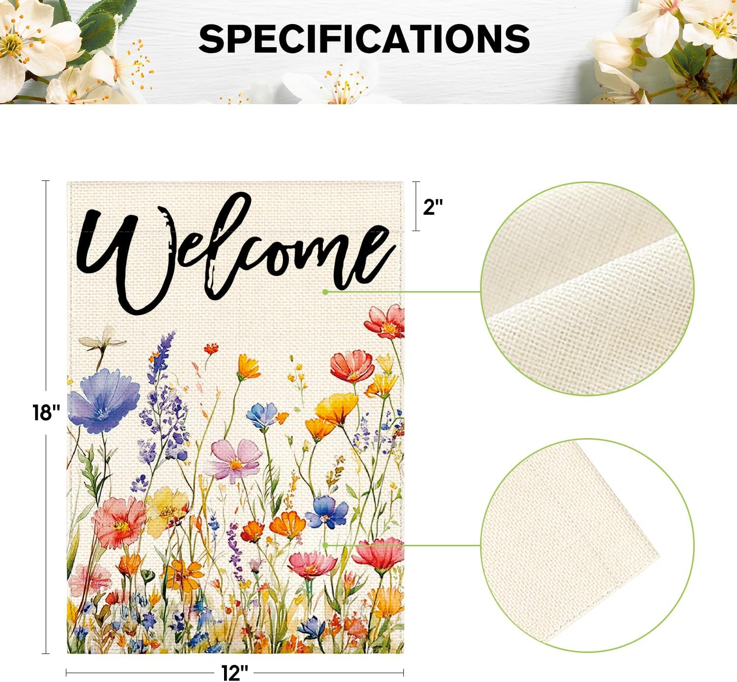 AVOIN colorlife Spring Garden Flag 12x18 Inch Double Sided Outside, Seasonal Flowers Welcome Yard Outdoor Flag - Image 5