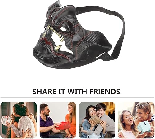 Miniatura 6 de Didiseaon Samurai Oni Half Oni Half Face Oni Face Oni para hombre Oni Half Face Ghost Japonés