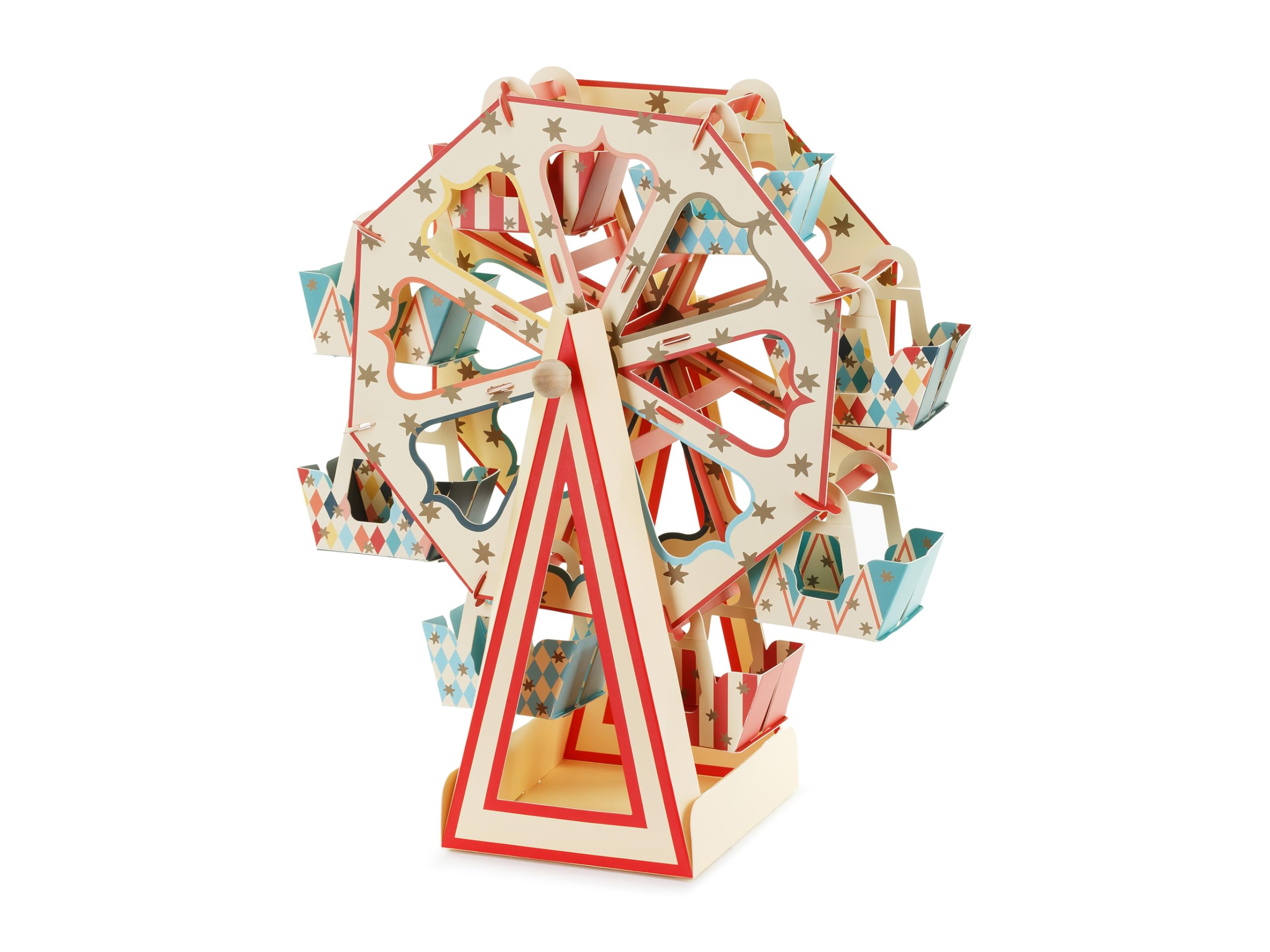 Partydeco Red Ferris Wheel Snack Stand – Circus Party Treat Display – Funfair Birthday Centrepiece – Cupcake & Candy Sweet Holder
