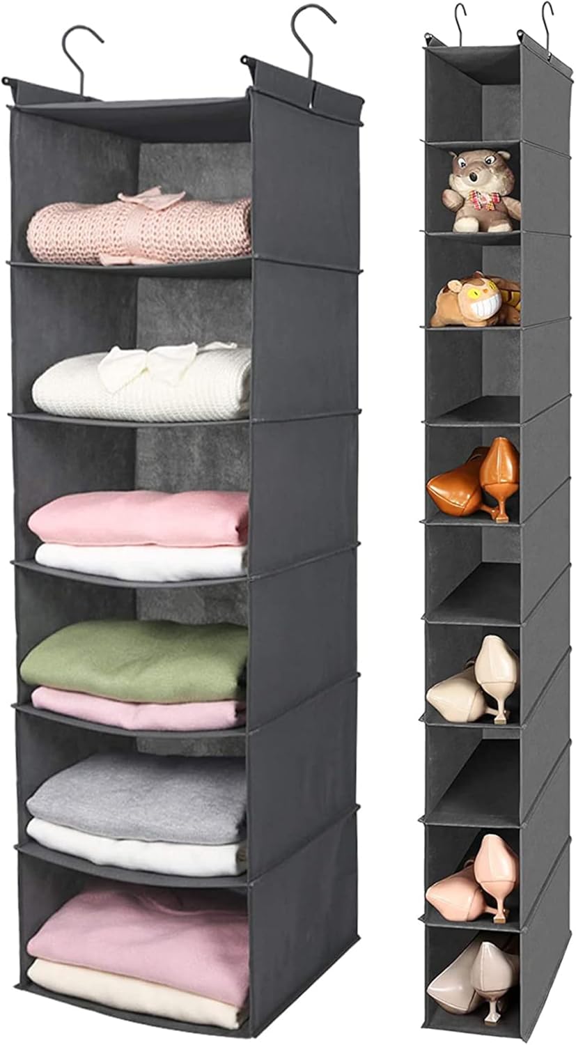MAX Houser Hanging Closet Organizer, Hanging Sweater Organizer,Foldable Hanging Shelves for Closet