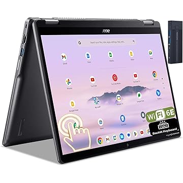Acer Chromebook Plus Spin 514 2 em 1 14 polegadas WUXGA tela sensível ao toque IPS Display, Intel Core i5-1334U, 8GB RAM 512GB SSD, Wi-Fi 6E, Bluetooth, webcam, teclado retroiluminado, estação de