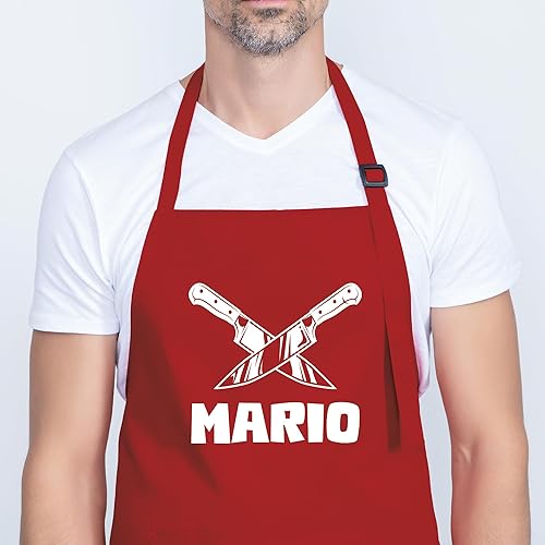 Miniatura 6 de Custom Name Apron for Men, Chef Designs Custom Apron, Personalized Cooking Apron, Knife Design Apron for Women or Men, Custom Chef Coat,