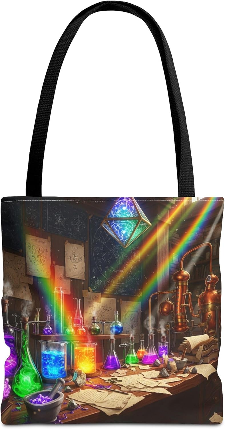 Colorful Alchemist’s Workshop Tote Bag with Reinforced Stitching
