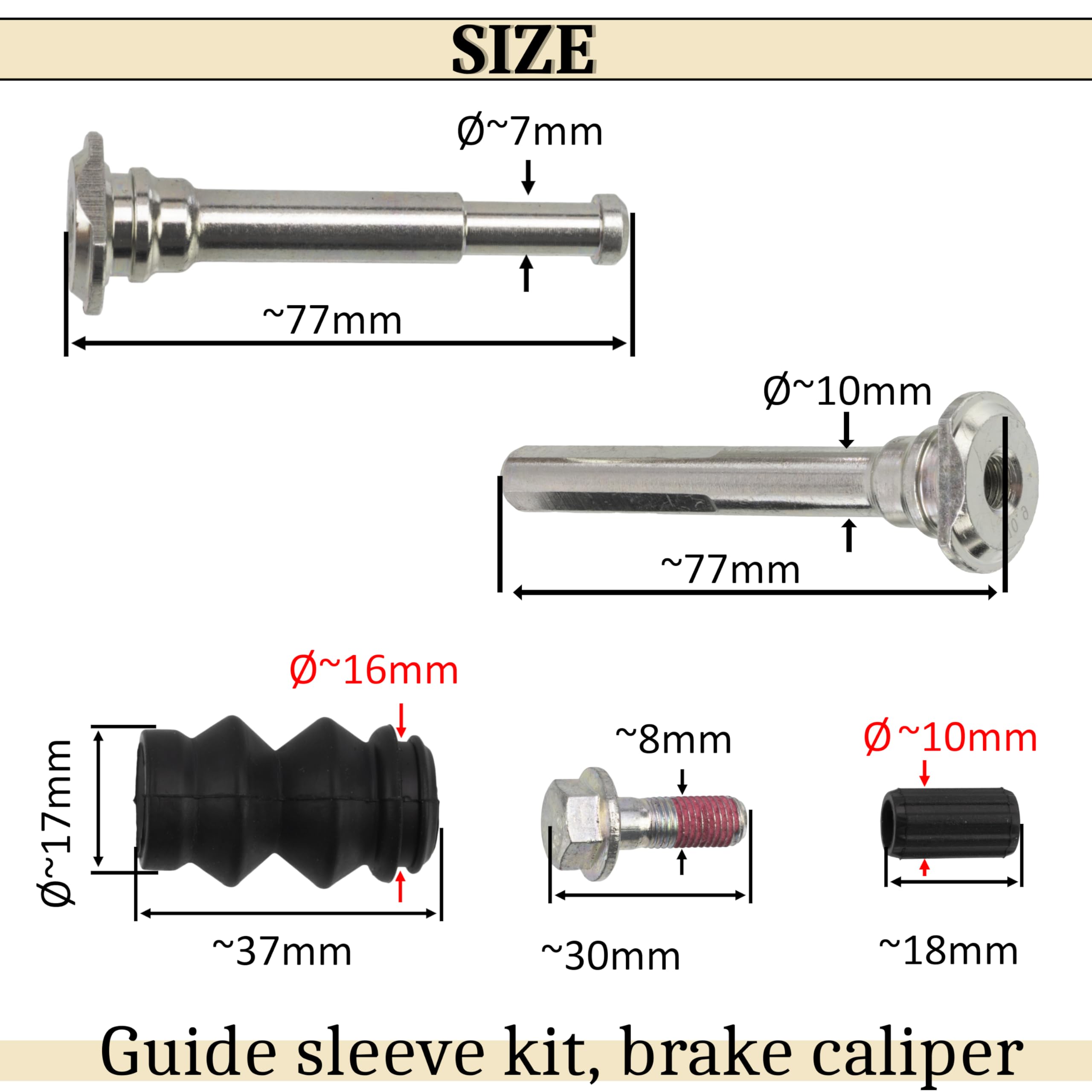 AERZETIX Set Boccole Di Guida Per Pinza Freno | Compatibile Con OE 2E0698295, 2E0698647D, 443939 - Foto 7