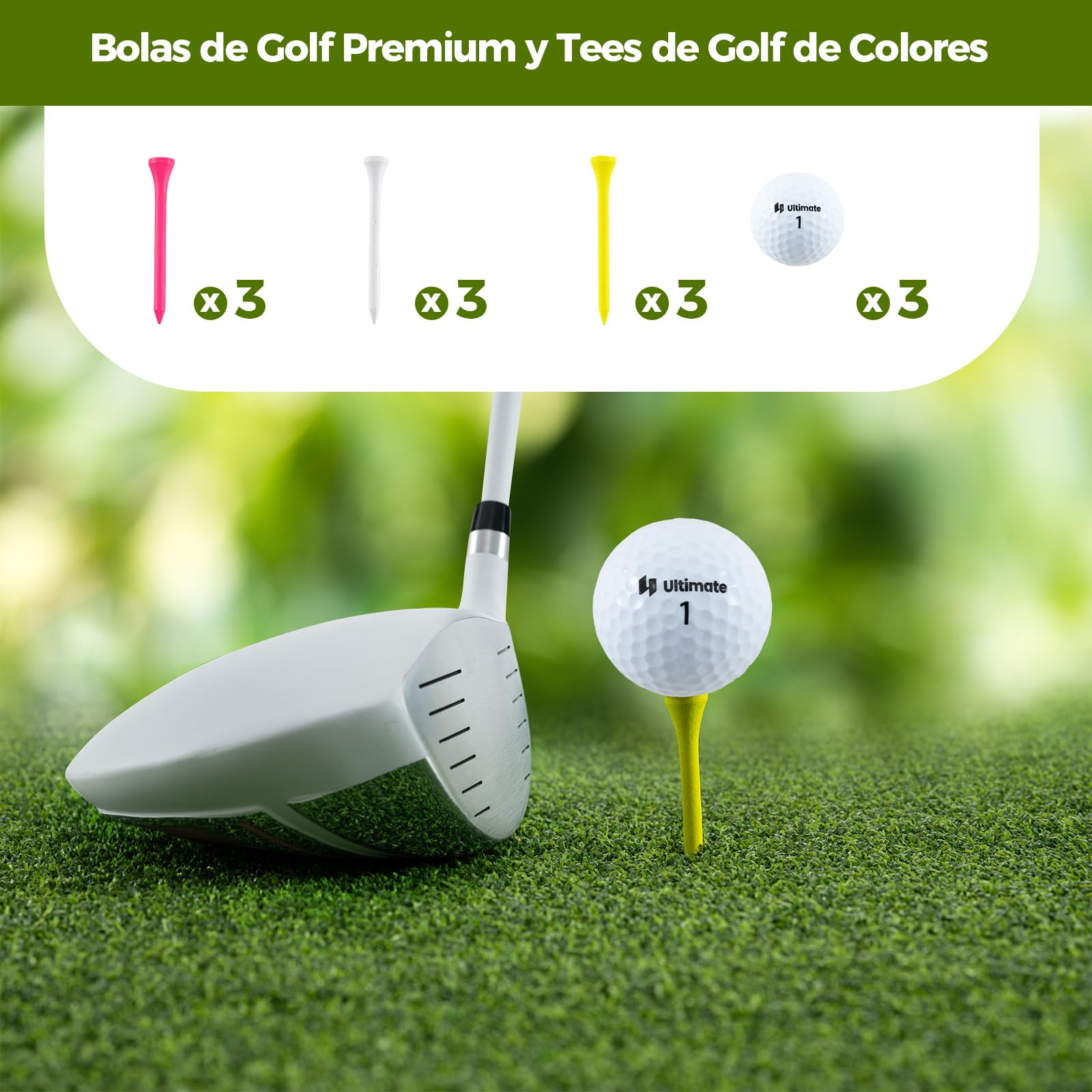COSTWAY Juego Completo de Accesorios de Golf para Hombres y Mujeres, Pelotas, Tees, Toalla, Cinturón, Sombrero de Golf, Herramienta de División, Marcador de Bolas y Bolsa de Almacenamiento