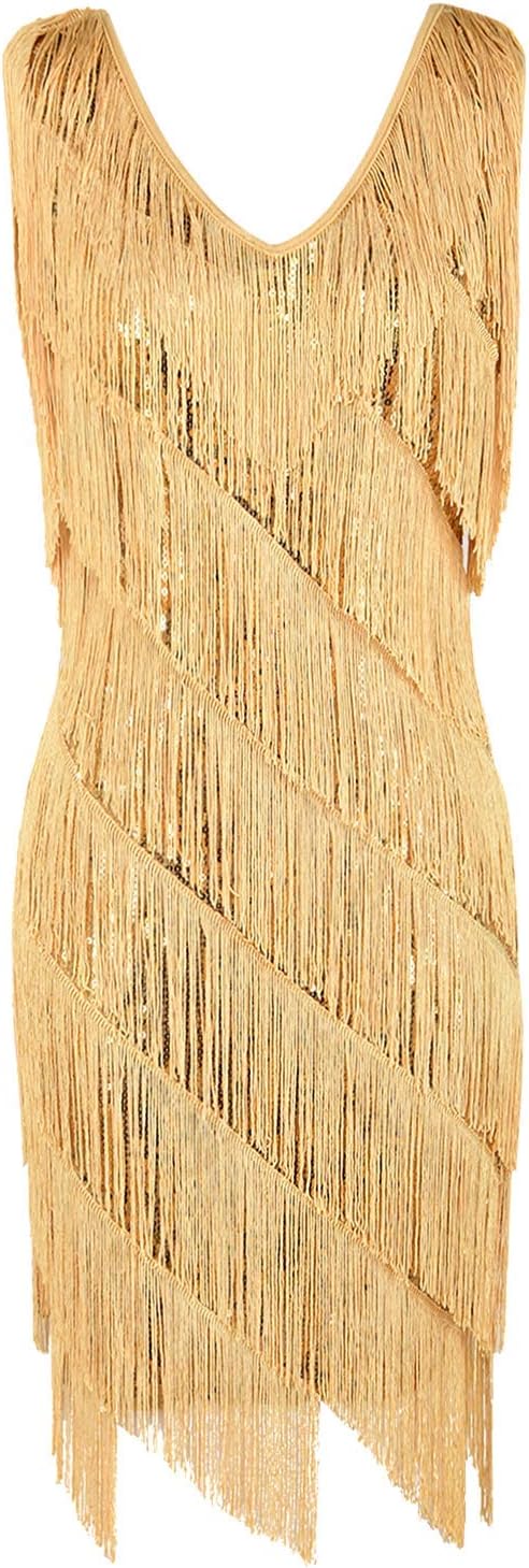 PrettyGuide Women's Flapper Dress Sequined Fringe 1920s Gatsby Party Cocktail Dresses - Image 3