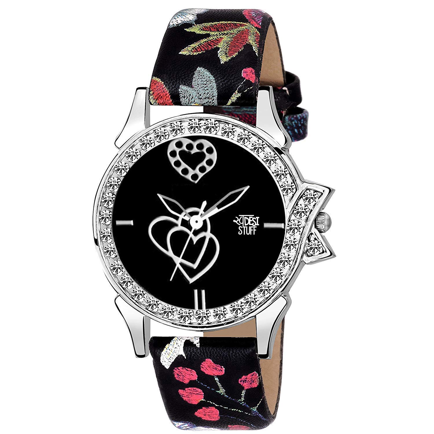 SWADESI STUFF Leather Analog Black Dial Love Heart Watch For Girls And Women, Gray Band (B082V9Z34P) Amazon Price History, Amazon Price Tracker