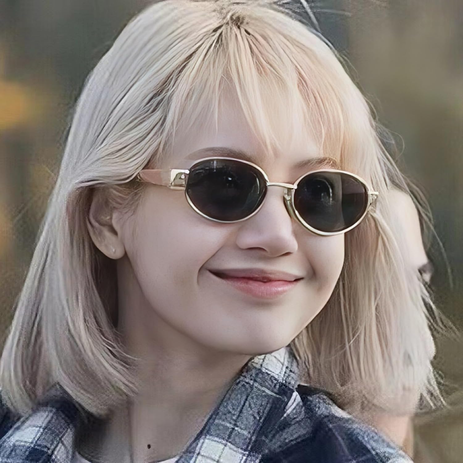 FEISEDY Trendy Retro Oval Sunglasses for Women Men Small Metal Frame Sun Glasses UV400 Shades B0124 - Image 2