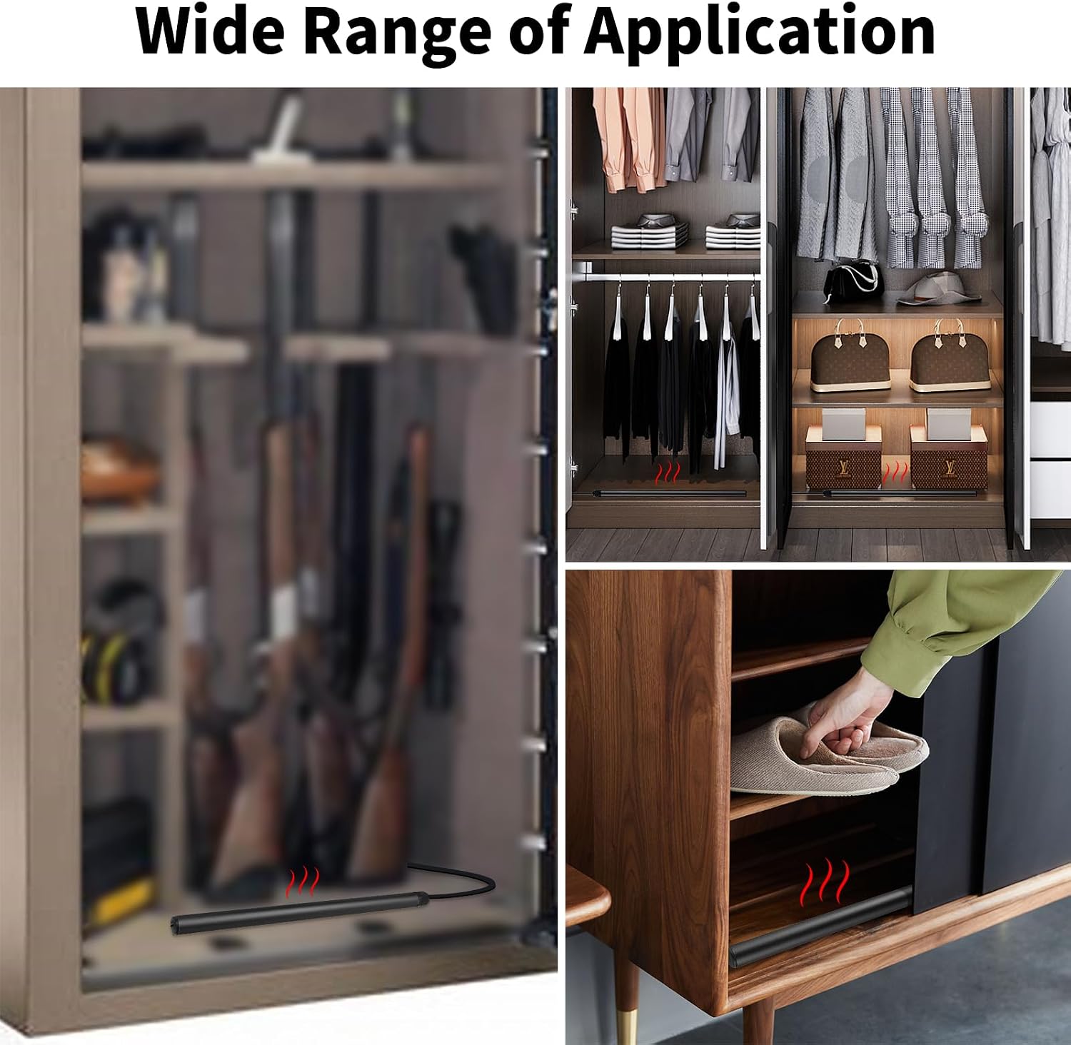 Briidea Safe Dehumidifier Rod, Rod Reducing Humidity with Easy Installation and Plug Cord Easily Threading Through Safe's Hole, 12/16/24 inches Effective Coverage up to 100/150/300 Ft³