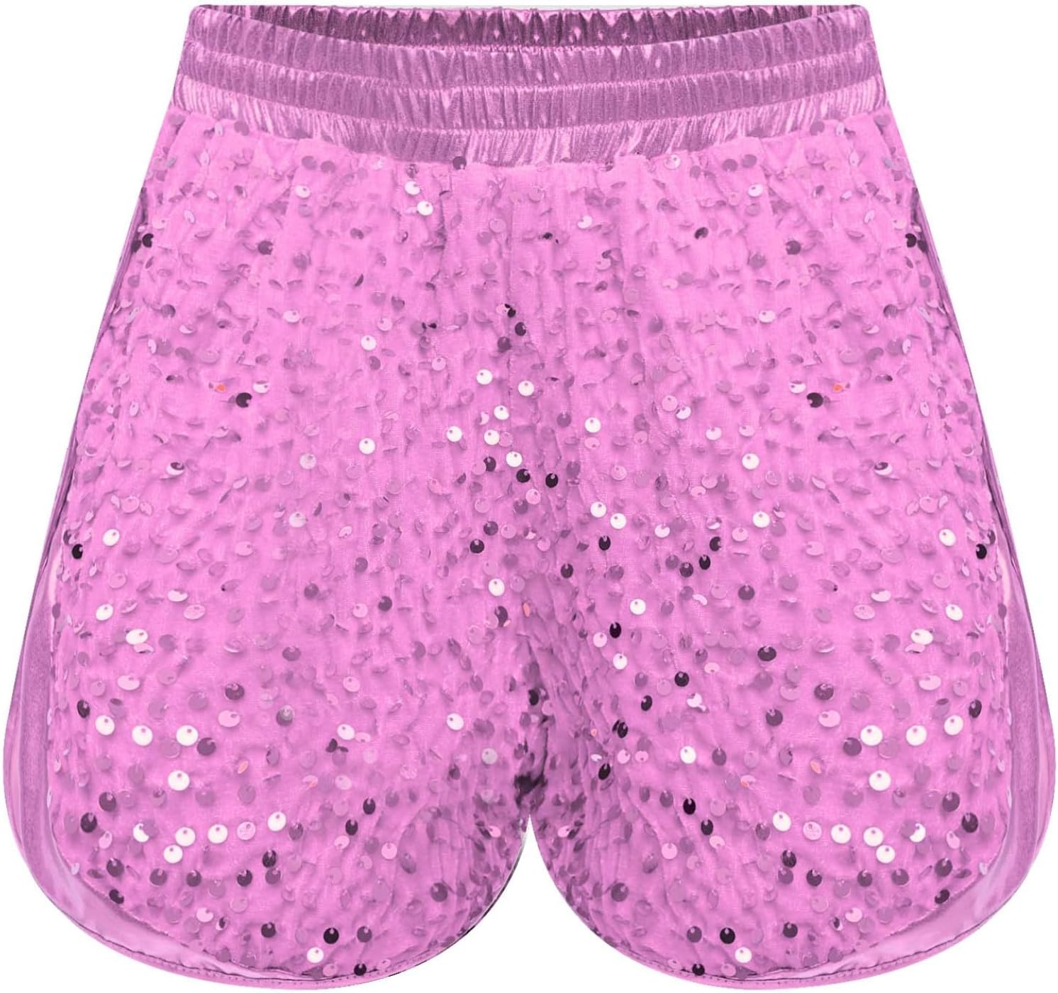 Yhong Kids Girls Sparkling Shiny Dance Shorts Jazz Hip-hop Dance Shorts Stage Performance Dance Costume