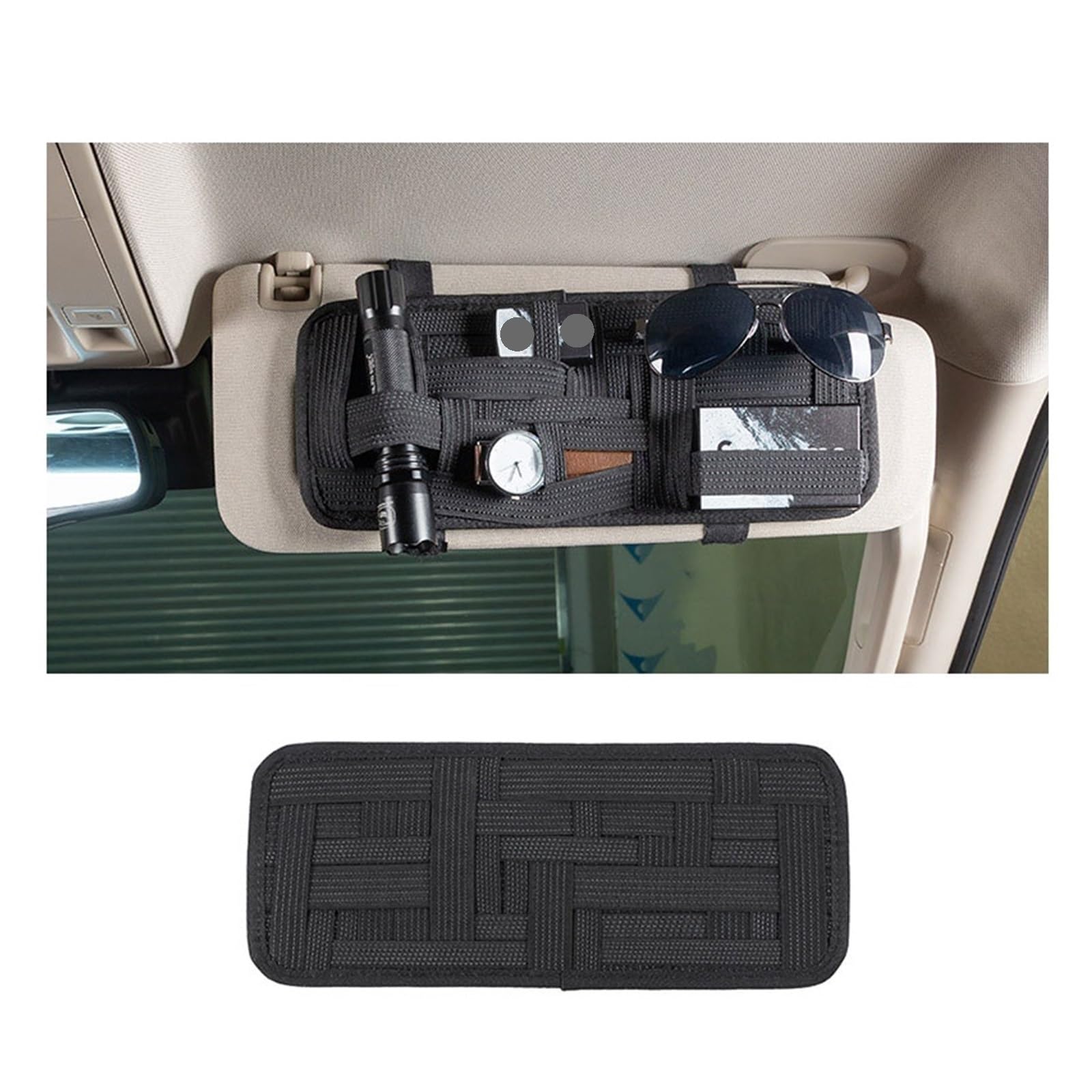 Amazon | ETXAQLUM 車用サンバイザー モールオーガナイザー 収納バッグ 