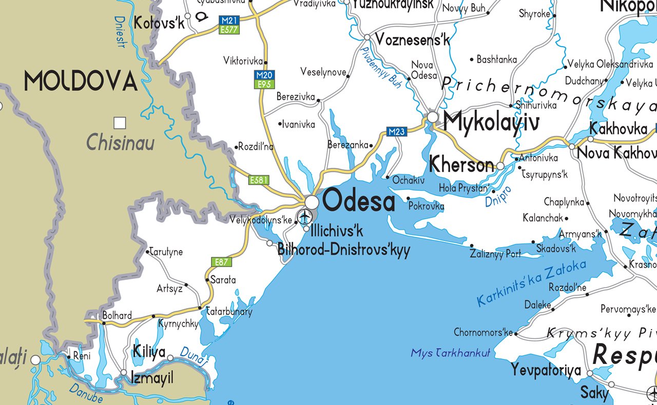 Mapa drogowa Ukrainy - papierowa laminowana (A1 rozmiar 60 x 84 cm)