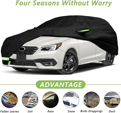 Miniatura 25 de YIXIN Funda impermeable de coche para Subaru Crosstrek/XV 2013-2024, ajuste personalizado, correa 100% impermeable a prueba de viento y bandas