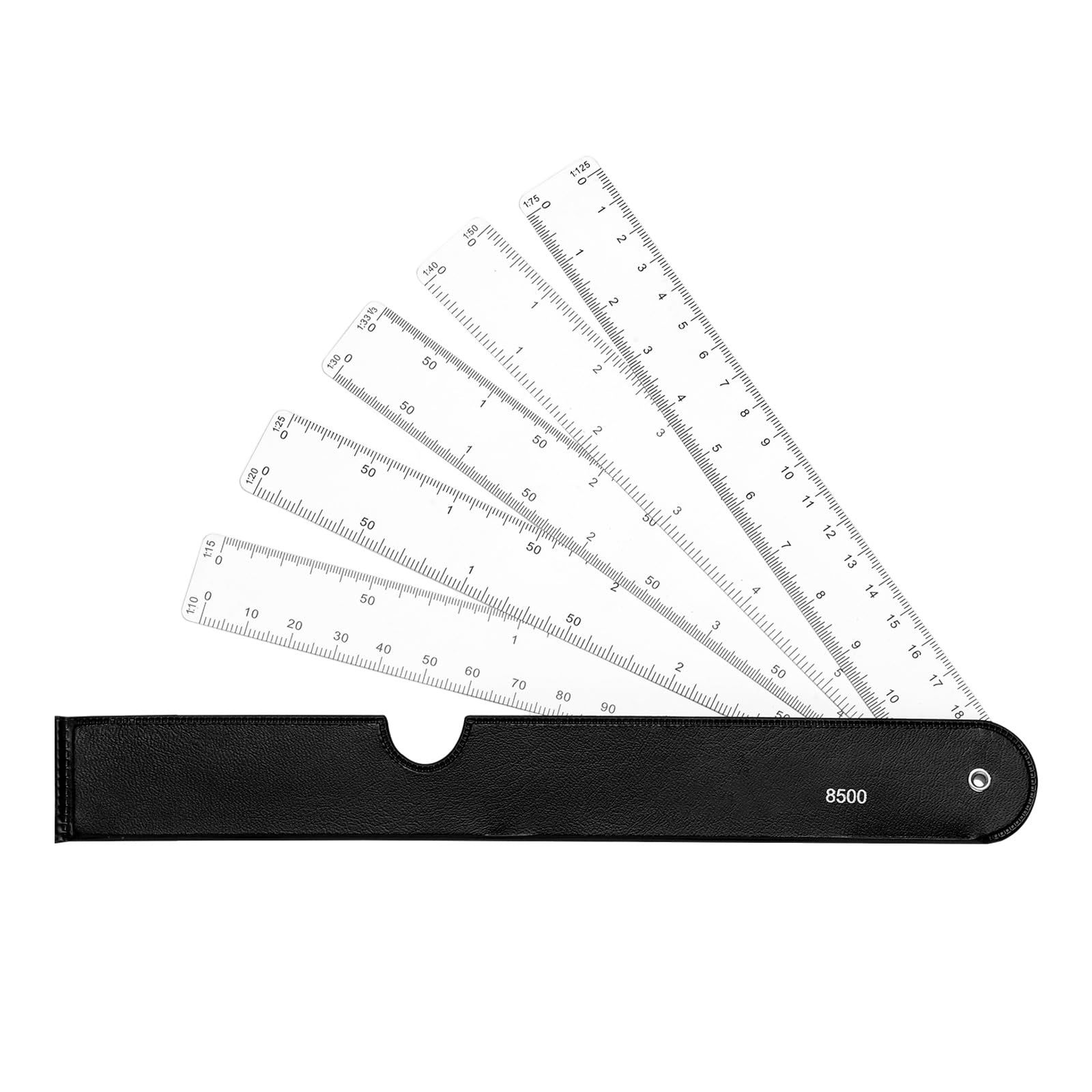 Woedpez Black 85005 Multifunctional Metric Scale Ruler Folding Engineering Fan Shaped Scale For Architecture Quilting And Sewing Drafting