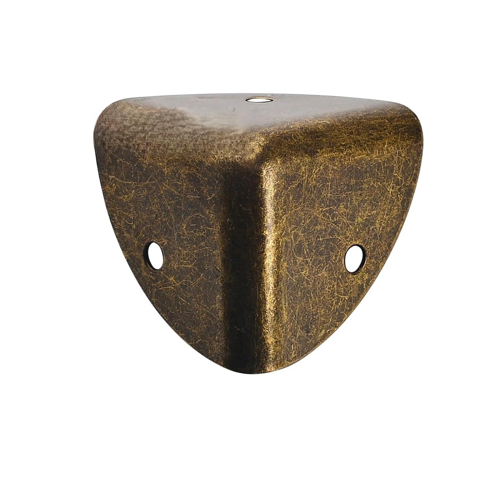 Corner Braces Brackets 12Pcs Round Triple Edge Metal Corner Guard Hardware for All Kinds of Wooden Box Protection(28mm-Bronze-12pcs)