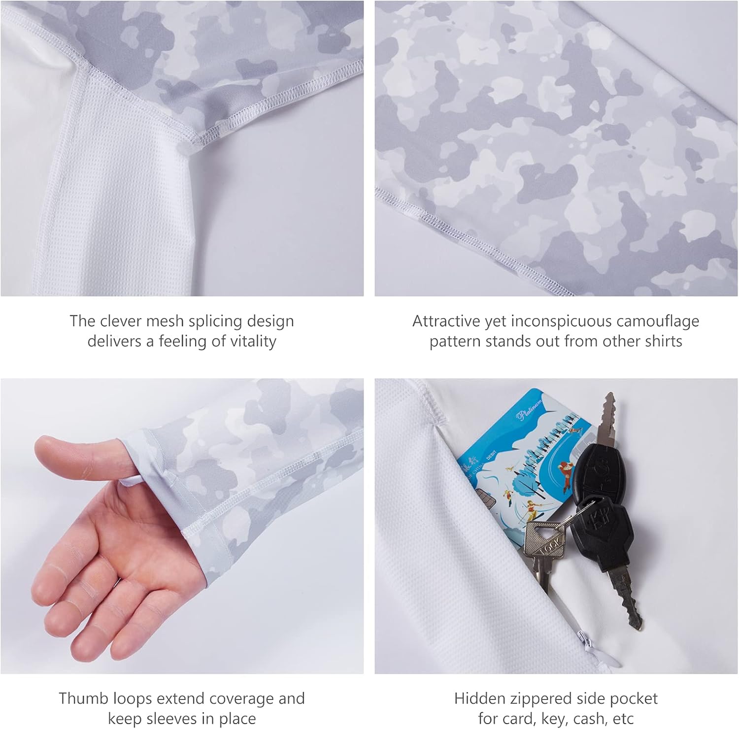 BASSDASH Men’s UPF 50 Performance Fishing Shirt Cooling Hoodie Camo Long Sleeve FS17M - Image 5