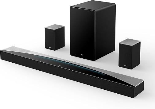 TCL Q85H 7.1.4 Surround Sound Bar with Wireless Subwoofer for Smart TV | Dolby Atmos DTSX Sound System | 860W Power Bluetooth Home Theater Speaker | App Control & Remote Control | Latest Model