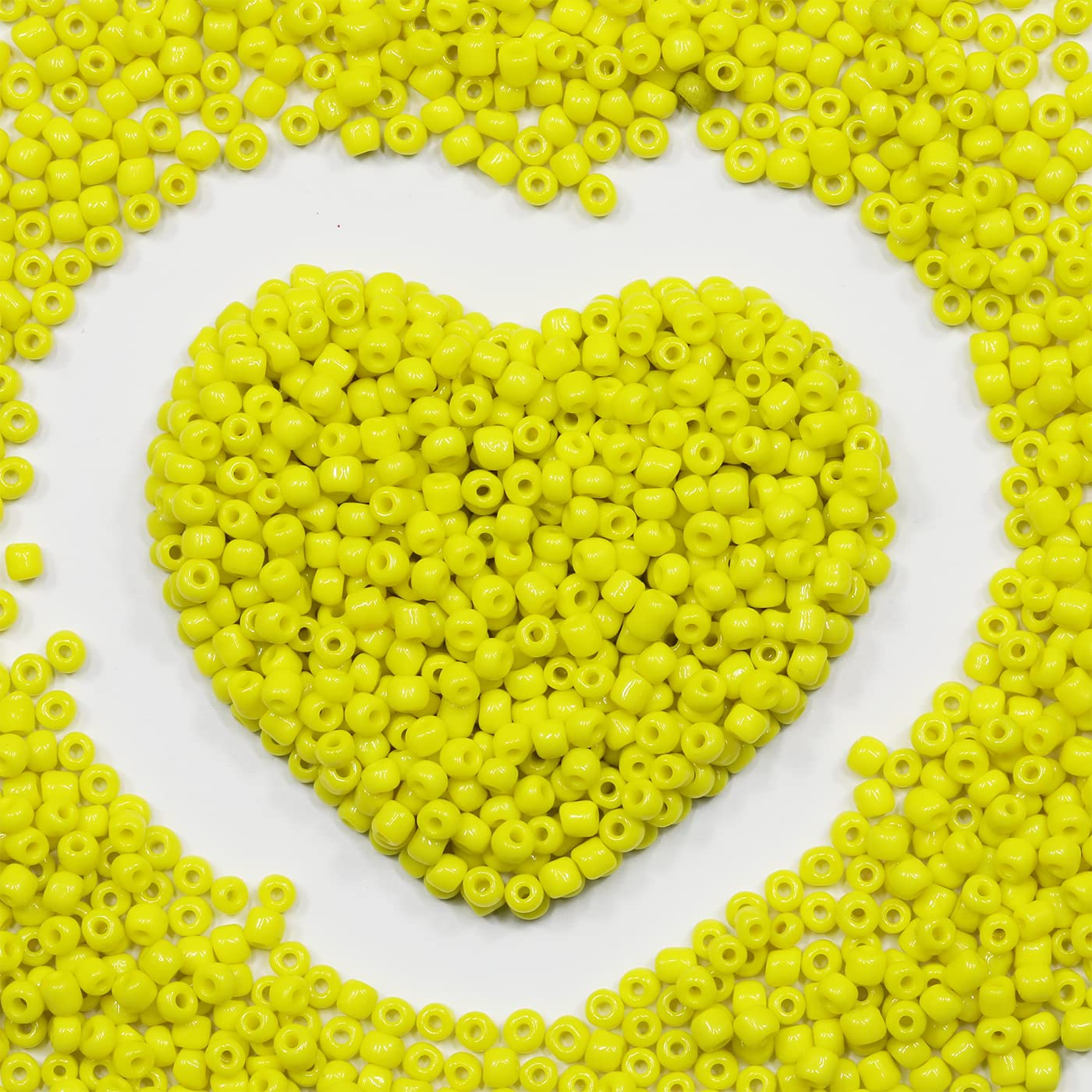 4mm Yellow Seed Beads for Jewelry Making 110 Grams About 1600pcs,6/0 Glass Craft Beads for Making Earrings Bracelets